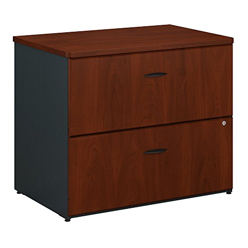 Bush Business Furniture Series A 36W Lateral File Cabinet in Hansen Cherry and Galaxy
