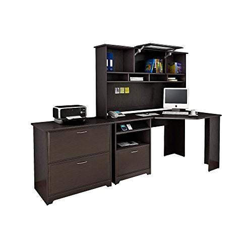 Cabot Corner Desk with Hutch and Lateral File Cabinet