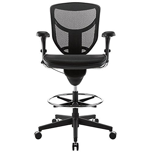 WorkPro Quantum 9000 Series Ergonomic Mid-Back Mesh/Mesh Stool, Black