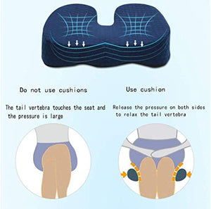 None Comfort Foam Seat Cushion for Lower Back Pain Relief - Office Chair & Car Seat Sciatica Relief