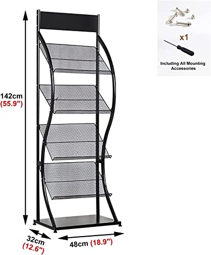 Arazi Floor-Standing Magazine Rack Metal Organizer Stand