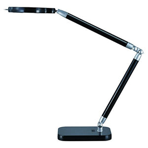 BLACK+DECKER PureOptics Summit Zoom Magnifier 10W Flicker-Free Natural Daylight LED Desk Lamp, 5-Diopter Lens, USB Port, 6 Dimming Levels (416 Lumens), Black (LED10ARCMAG-BLK)