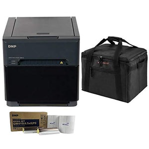 DNP QW410 4.5" Dye Sublimation Printer, 300x300 dpi, 190 4x6 Prints Per Hour QW410 Printer Media,4.5 x 8, Slinger Padded Printer Carrying Case