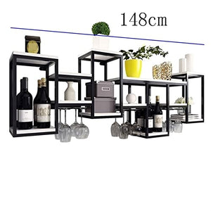BinOxy Wine Rack Cabinet - Modern Wall Mounted Bar Cabinet for Restaurants and Home Decor