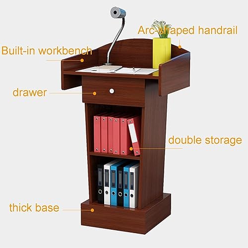 SMuCkS Wood Lectern Podium Floor Standing - Red