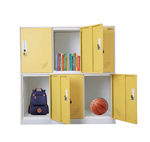 MECOLOR Steel Office Locker Cabinet with Keys, Yellow - School/Home Storage Organizer