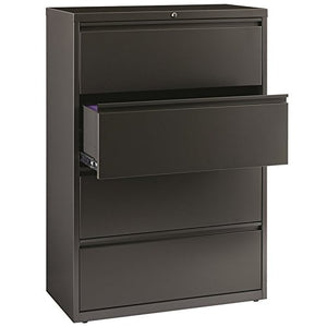 Hirsh HL8000 Series 36" 4 Drawer Lateral File Cabinet in Charcoal