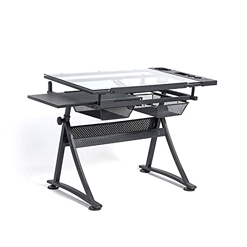VejiA Liftable Glass Painting Table - American Children Adult Art Work Drafting Table