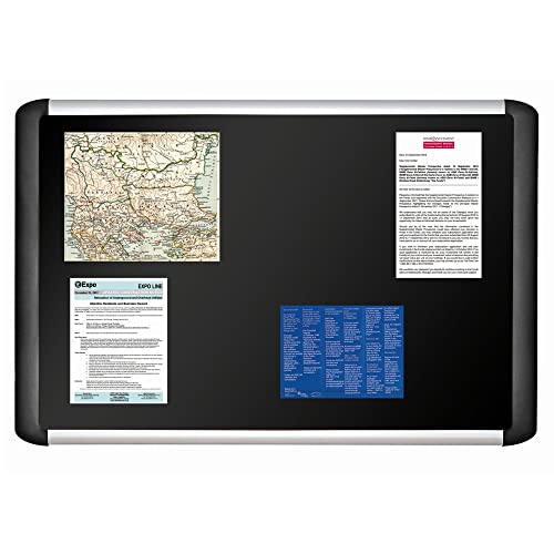 MasterVision MVI Series Black Foam Soft-Touch Notice Bulletin Board, Wall Mounting Push Pin Board, 48" x 96",