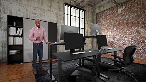 Stand Steady Tranzendesk Power 48 Inch Standing Desk  Electric, Height Adjustable, Sit to Stand Up Workstation  Quietly Go from Sitting to Standing w/Easy Tap Lever (27.5 x 47.5 / Black)