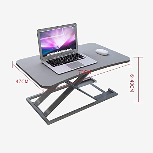 Standing Desk Converter Sit Stand Desk Riser Adjustable Height Portable Desktop Workstation - Gray/Black