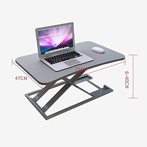 None Standing Desk Converter Sit Stand Desk Riser Adjustable Height Portable Desktop Workstation - Gray/Black