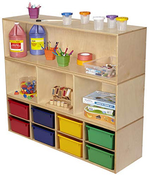 Childcraft Stacker Compartment Storage, 3 Compartments, 47-3/4 x 14-1/4 x 13-3/4 Inches