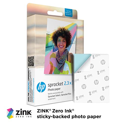 HP Sprocket Select Portable Instant Photo Printer for Android and iOS Devices (Eclipse) Fun Scrapbook Bundle
