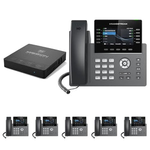 MM MISSION MACHINES Business Phone System G400: Grandstream 2615 Phones + Server + Free 1 Year Phone Service (6 Phone Bundle)