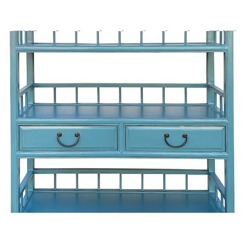 orientliving Turquoise Fountain Blue Bookcase Display Cabinet