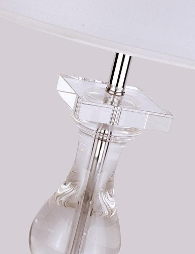 SSBY 60W E27 Table Lamp with White Shade and Crystal Lamp Carrier , 110-120v