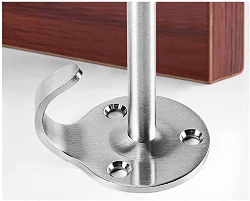 Stainless Steel Wall-Mounted Door Stopper with Hook - 5 Pieces