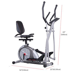 Body Rider 3-in-1 Trio-Trainer/Elliptical, Upright Stationary, and Recumbent Exercise Bike ALL IN ONE Space Saving Machine BRT3980