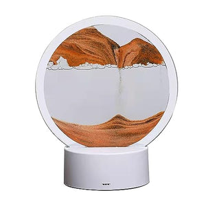 Generic Sandscape Moving Sand Art Picture in Motion Round Glass 3D Landscape - Yellow