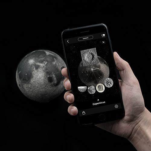 AstroReality LUNAR Pro | Smart Moon Globe | 3D Printed, Hand Painted, 4.72” | Paired with Augmented Reality App | Educational Science Aid | Interactive Moon Globe | Perfect Moon Decor