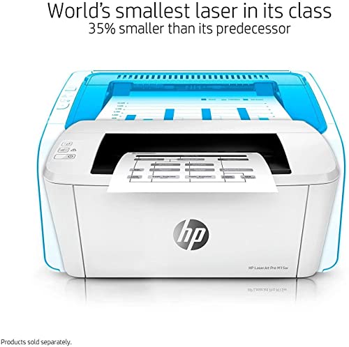 HP Laserjet Pro M15w Wireless Laser Printer, Compatible with Alexa, LED Control Panel, auto-on/auto-Off Technology, Ahaghug Printer Cable