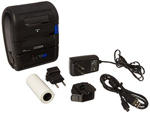 Citizen America CMP-30BTU CMP-30 Series Portable Mobile Receipt Printer, 3" Printer Class Size, Bluetooth Connection, Black