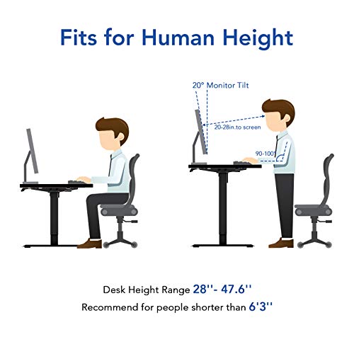 Flexispot EC1 Electric Standing Desk Height Adjustable Desk, Sit Stand Desk Home Office Workstation Stand up Desk (48x24 Marble Grey Desktop, White Legs)