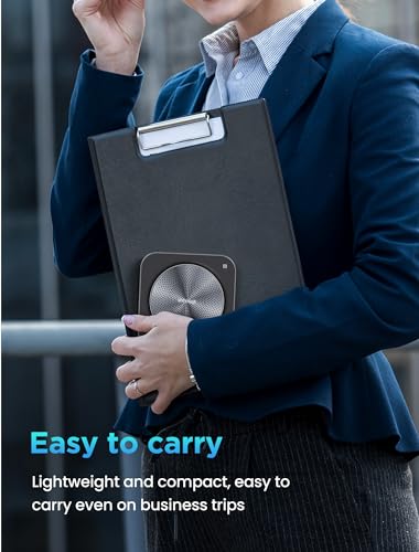 Enther Conference Speakerphone with 8 Mic, 360° Voice Pick Up, Noise Reduction - Bluetooth Speaker & Microphone
