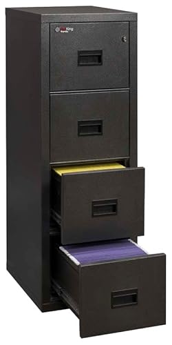 FireKing Fire Resistant 4 Drawer Letter/Legal 22" Depth Black File Cabinet