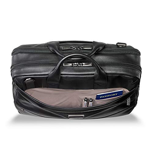 Briggs & Riley @ Work-Leather Brief Briefcase, Black, Medium