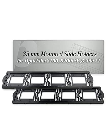 Plustek OpticFilm 8200i SE Film & Slide Scanner + 35mm Mounted Slide Holders Kit x 4