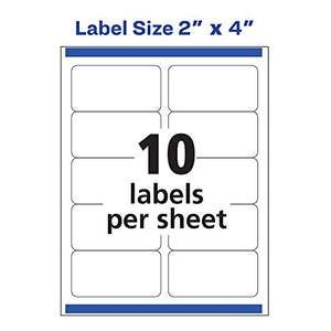 Avery Shipping Address Labels, Laser & Inkjet Printers, 2,500 Labels, 2x4 Labels, Permanent, 2 Packs (95945)