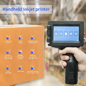 PEKOKO LB100S Portable Hand Jet Handheld TIJ Thermal Inkjet Printer 12.7mm Online QR Bar Batch Date Number Coding Machine for Carton Box,Food Package,Drink Bottle