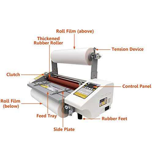 INTSUPERMAI Hot Cold Roll Laminator 110V A2+ 44cm 17.3inch Thermal Laminating Machine