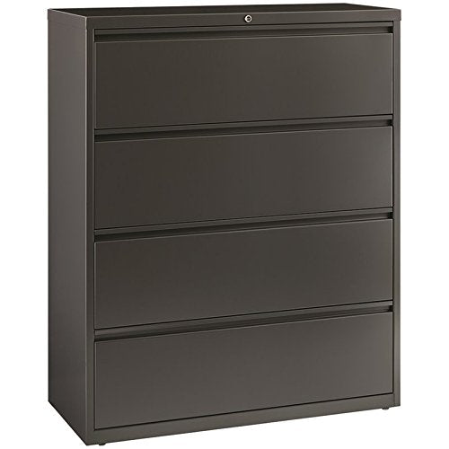 Hirsh HL8000 Series 42" 4 Drawer Lateral File Cabinet in Charcoal
