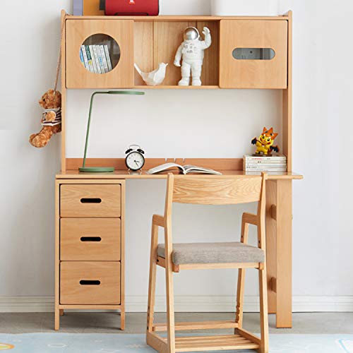 QWERTP Large Computer Desk with Hutch and Bookshelf,Simple Office Desk Workstation,Study Writing Desk for Home,Multifunctional Storage, Cabinet Body Can Be Interchanged Left and Right,D