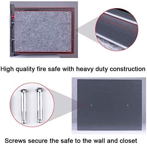 AEGIS 2.6 Cubic Feet Security Fireproof Box RV Safe Box with Digital Keypad Double Keys Home Gun Safe for Hotel Office Money Cash Jewelry 15.7 x 13.7 x 11 inches