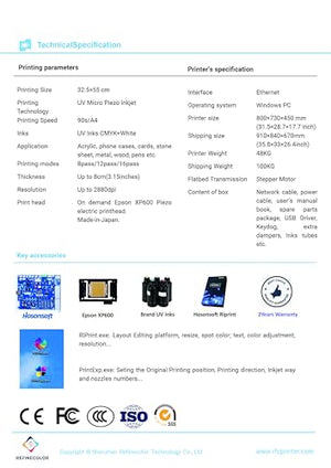 Generic UV Flatbed Printer ZZ1S 11.8" A3 XP600 Machine