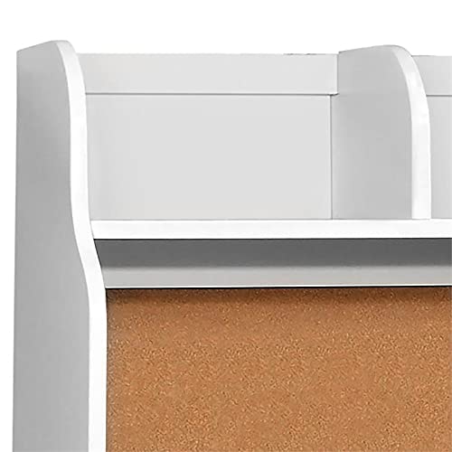 Furniture of America Dimanche Wood 2-Piece Desk and Hutch Set in White