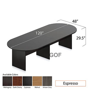 GOF Conference Table & Chairs Set (G10900B) - Dark Cherry, Espresso, Artisan Grey, Mahogany, Walnut - 10FT/8 Chairs, Espresso