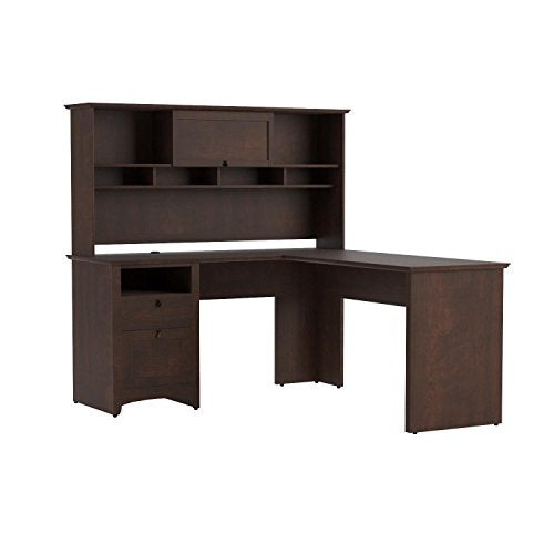 Buena Vista L Shaped Desk with Hutch in Madison Cherry
