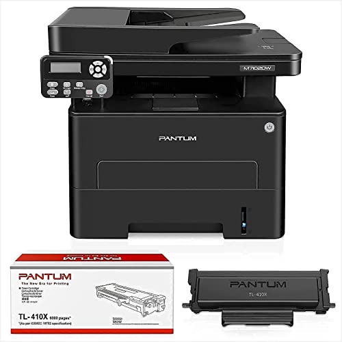 All-in-One Monochrome Wireless Laser Printer Scanner Copier with ADF-Pantum M7102DW, Pantum Toner Cartridge TL-410X Yields 6000 Pages