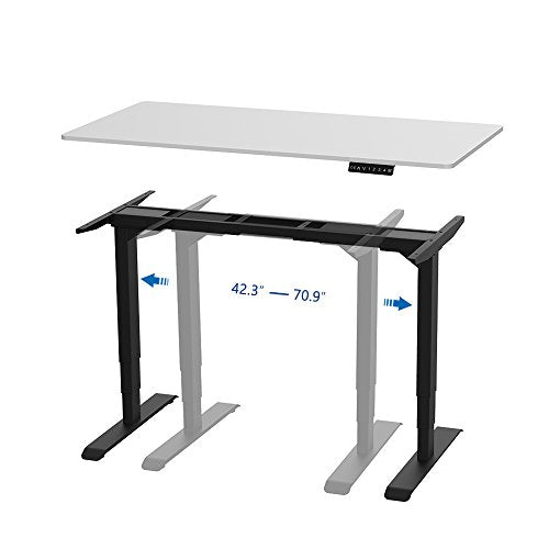 AIMEZO Electric Stand Up Desk Frame w/Dual Motor 50.8"H Height Adjustable Standing Desk Base Home Office DIY Ergonomic Workstation w/ 4 Memory Keypad