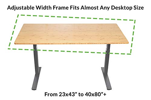 Rise UP Dual Motor Electric Adjustable Height Width Standing Desk Frame with Memory Premium Quality sit Stand up Ergonomic Home Commercial Office Desk Base Legs Base Table no Desktop Computer Gray
