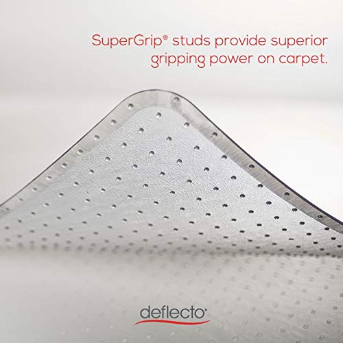 deflecto CM17743 60 x 60 Clear ExecuMat Intense All Day Use Chair Mat for High Pile Carpet