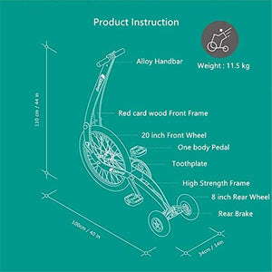 Folding Exercise Bike, Mini Stand Riding Bike Without seat, Lose Weight Bike, Portable 20inch Sports Bike, Fitness Tricycle,Lose Weight Bicycle Burn Fat Pedicab