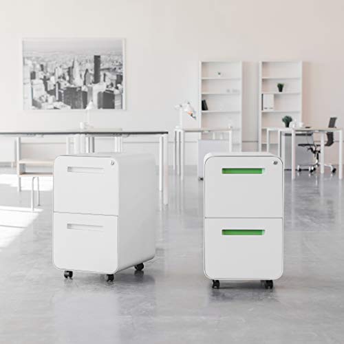 Laura Davidson Furniture Stockpile 2 Drawer Mobile File Cabinet with Lock - White/Blue