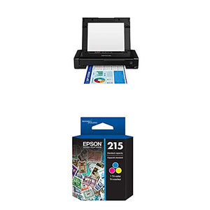 Epson Canada Workforce 110 Wireless Mobile Printer - C11CE05201 with Tricolour Ink Bundle