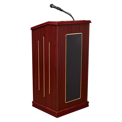 Oklahoma Sound 711-MY Prestige Floor Sound Lectern, 22" Width x 47" Height x 18" Depth, Mahogany